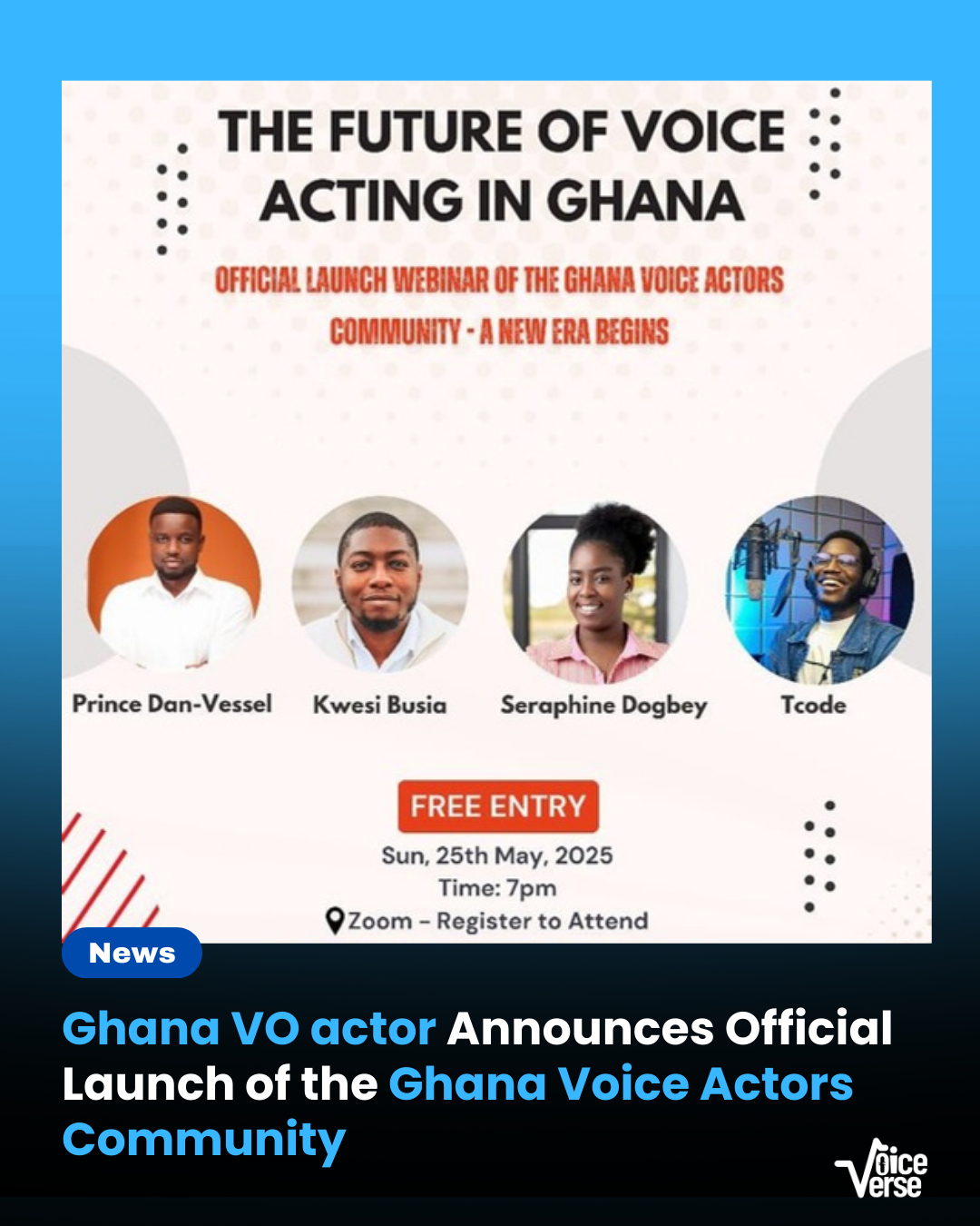 Ghana VO actor Announces Official Launch of the Ghana Voice Actors Community
