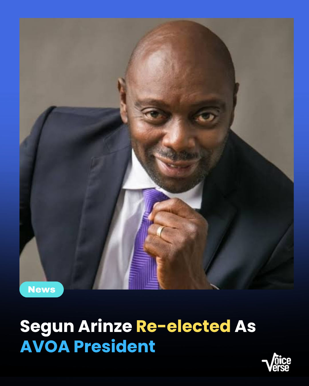 Segun Arinze Re-elected As AVOA President