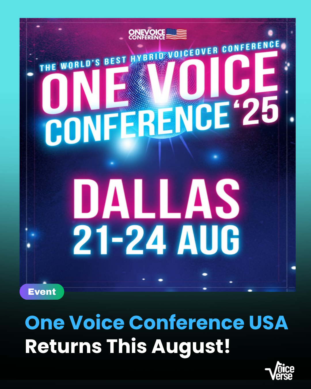One Voice Conference USA Returns This August!