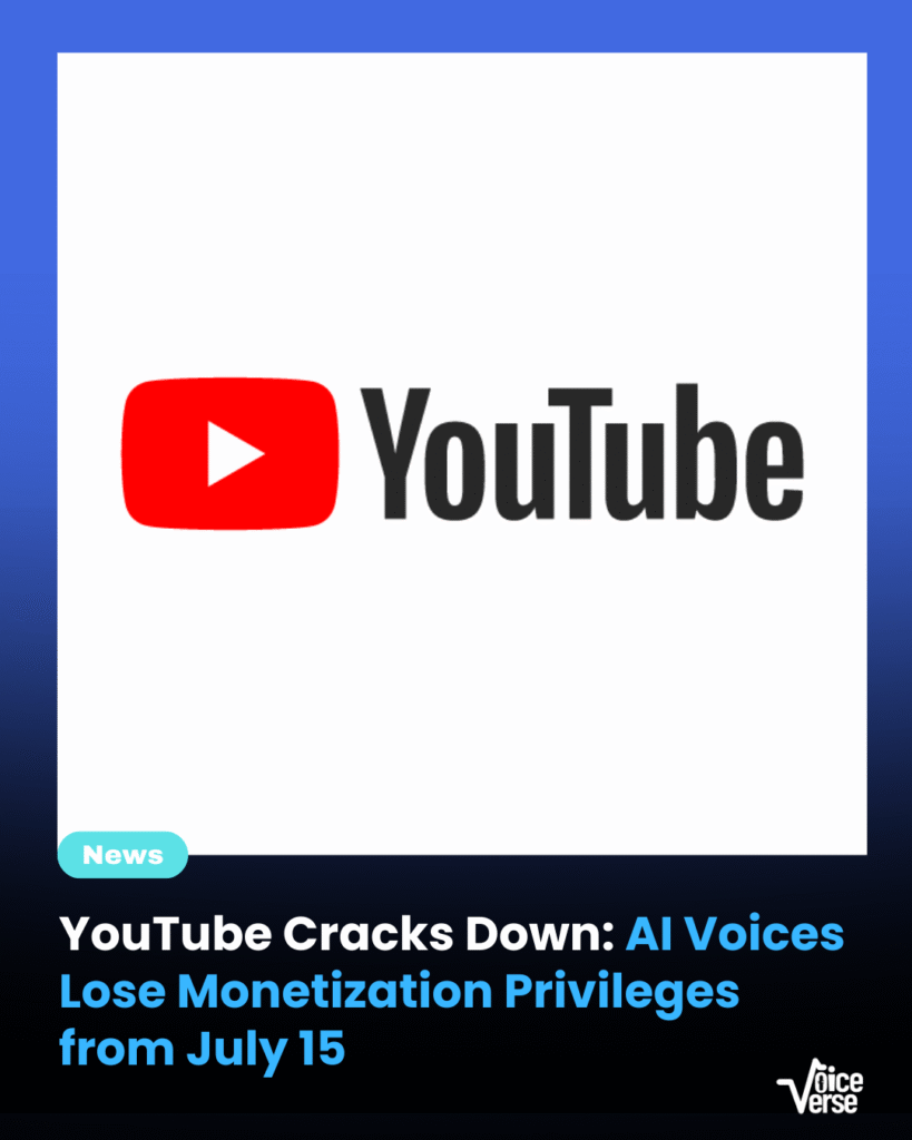 YouTube Cracks Down: AI Voices Lose Monetization Privileges from July 15