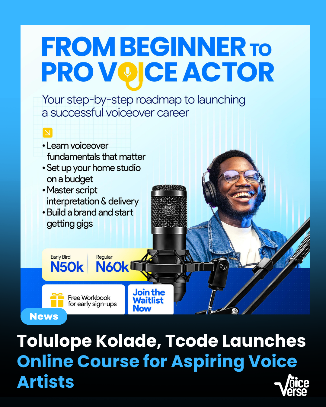 Tolulope Kolade, Tcode Launches Online Course for Aspiring Voice Artists