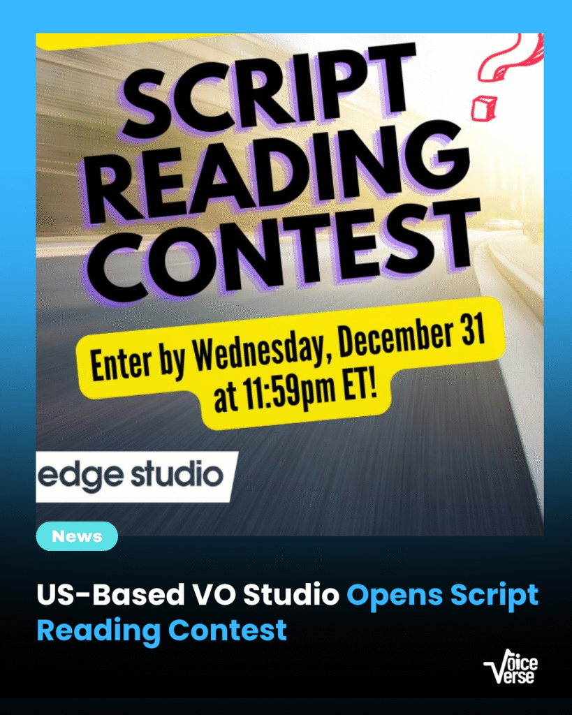 US Based VO Studio Opens Script Reading Contest